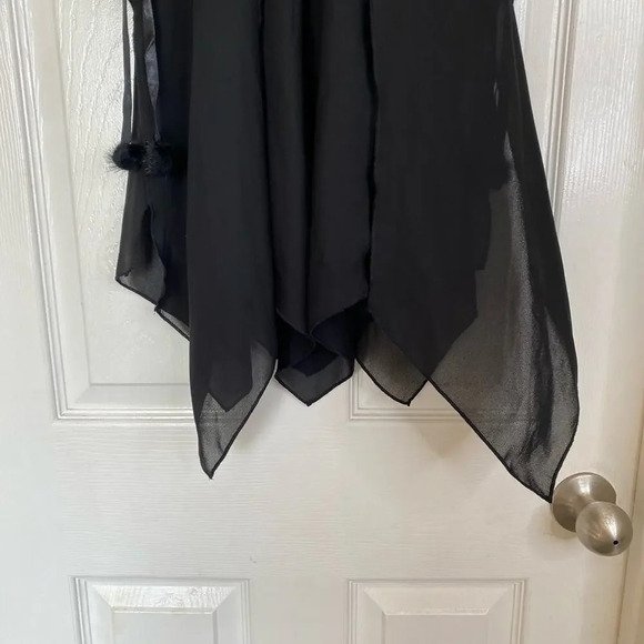 Vintage Y2K Intimates by Flora Nikrooz Black Sheer Lingerie Top Faux Fur Medium - Picture 8 of 8